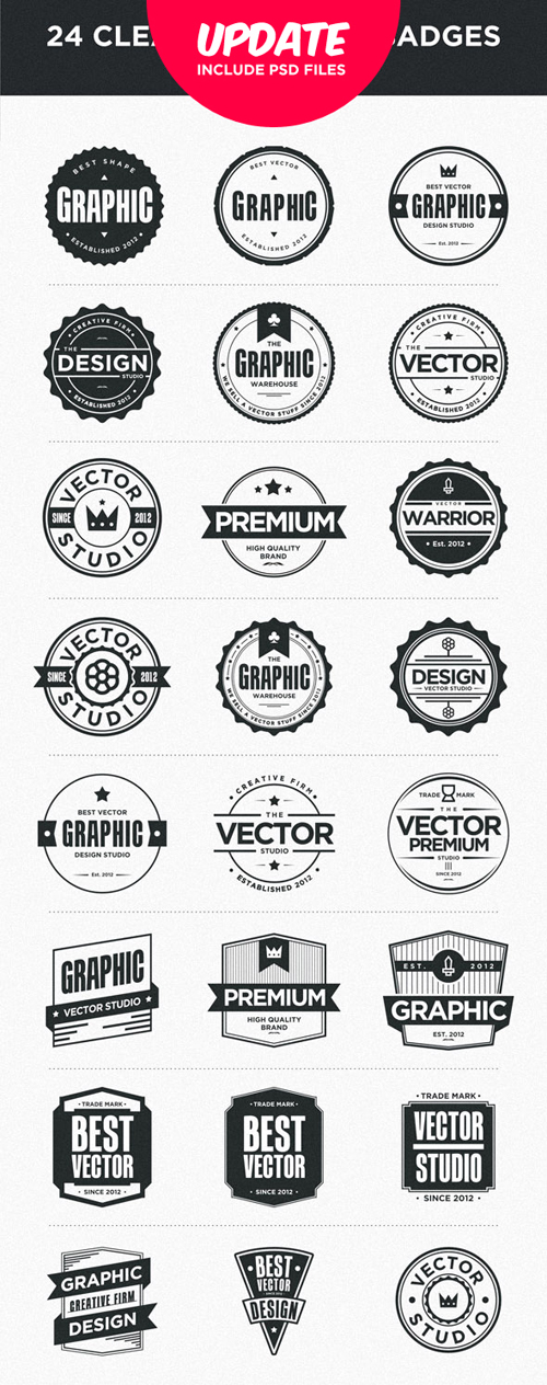 24 line Clean Badges