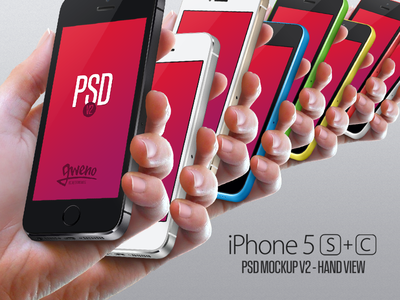 Iphone 5S & 5C Mockup - Hand PSD - Version 2