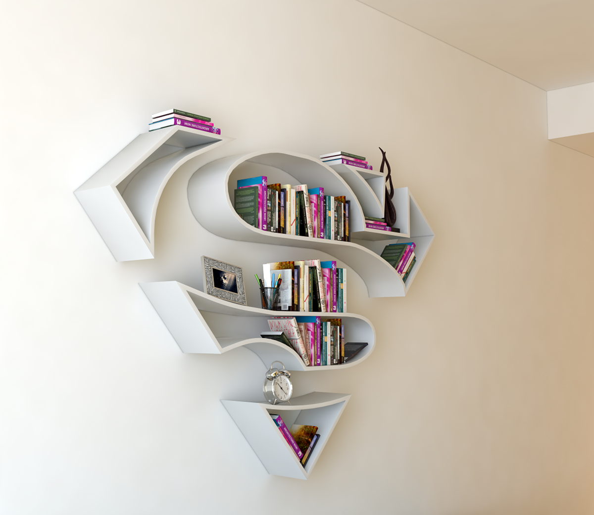 SuperMan 3D Book Shelf Idea 2