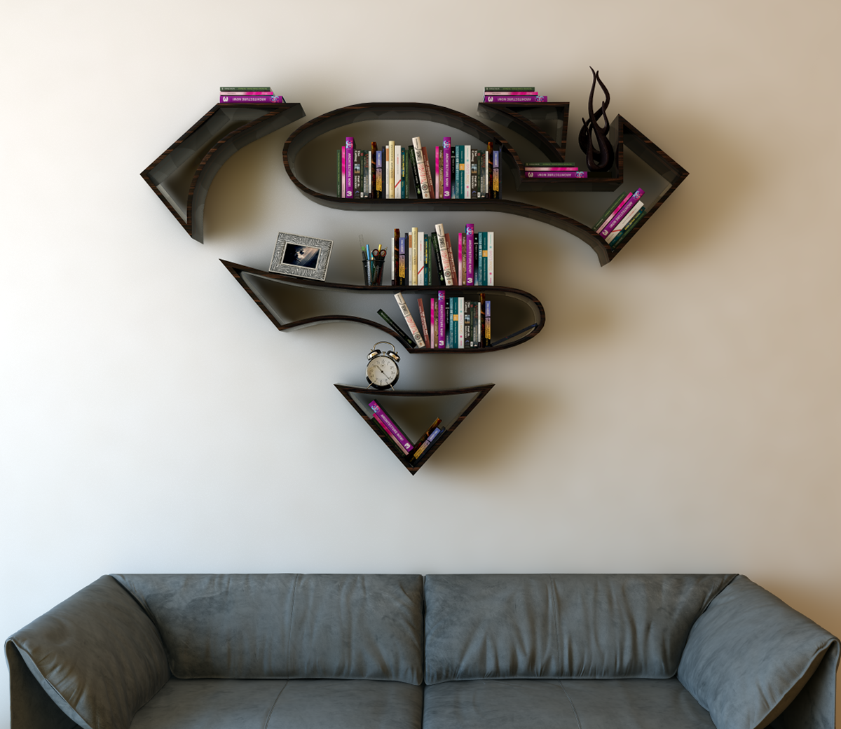 SuperMan 3D Book Shelf Idea 3