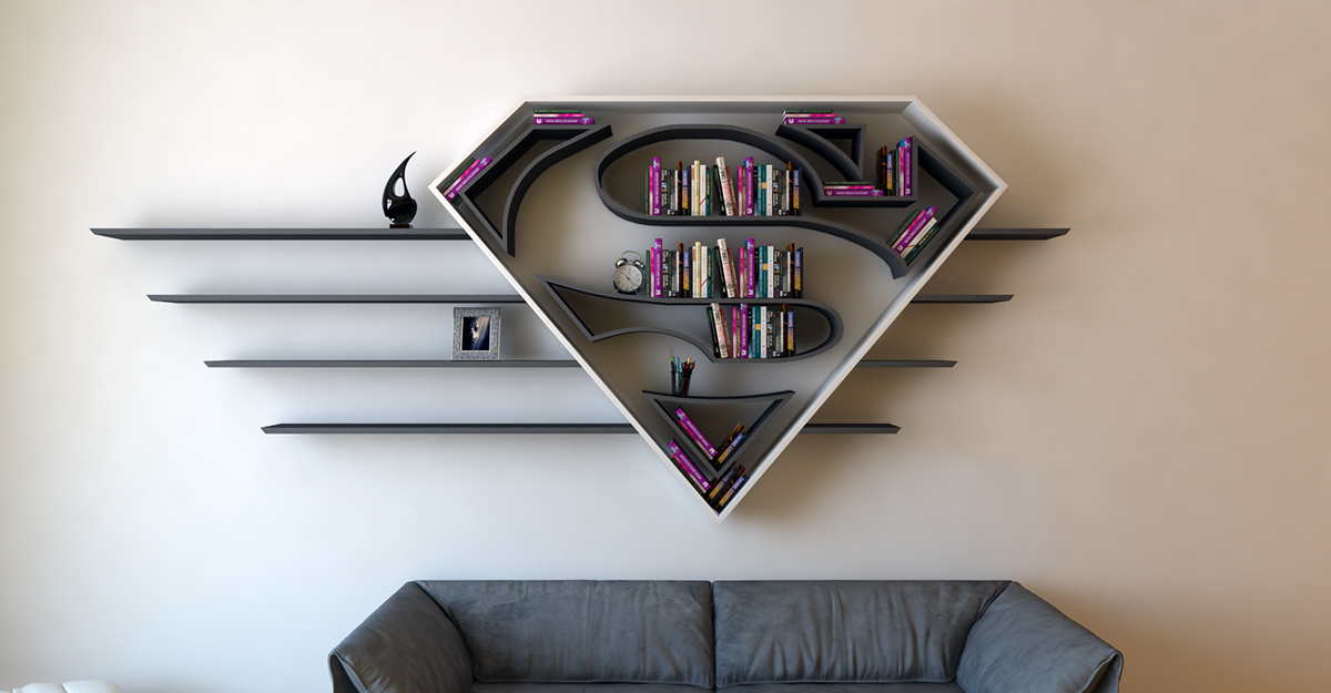 SuperMan 3D Book Shelf Idea 4