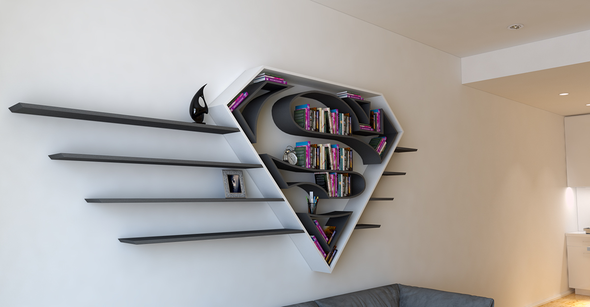 SuperMan 3D Book Shelf Idea 5