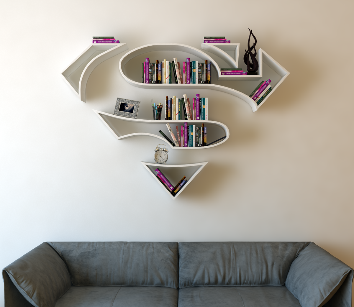 SuperMan 3D Book Shelf Idea