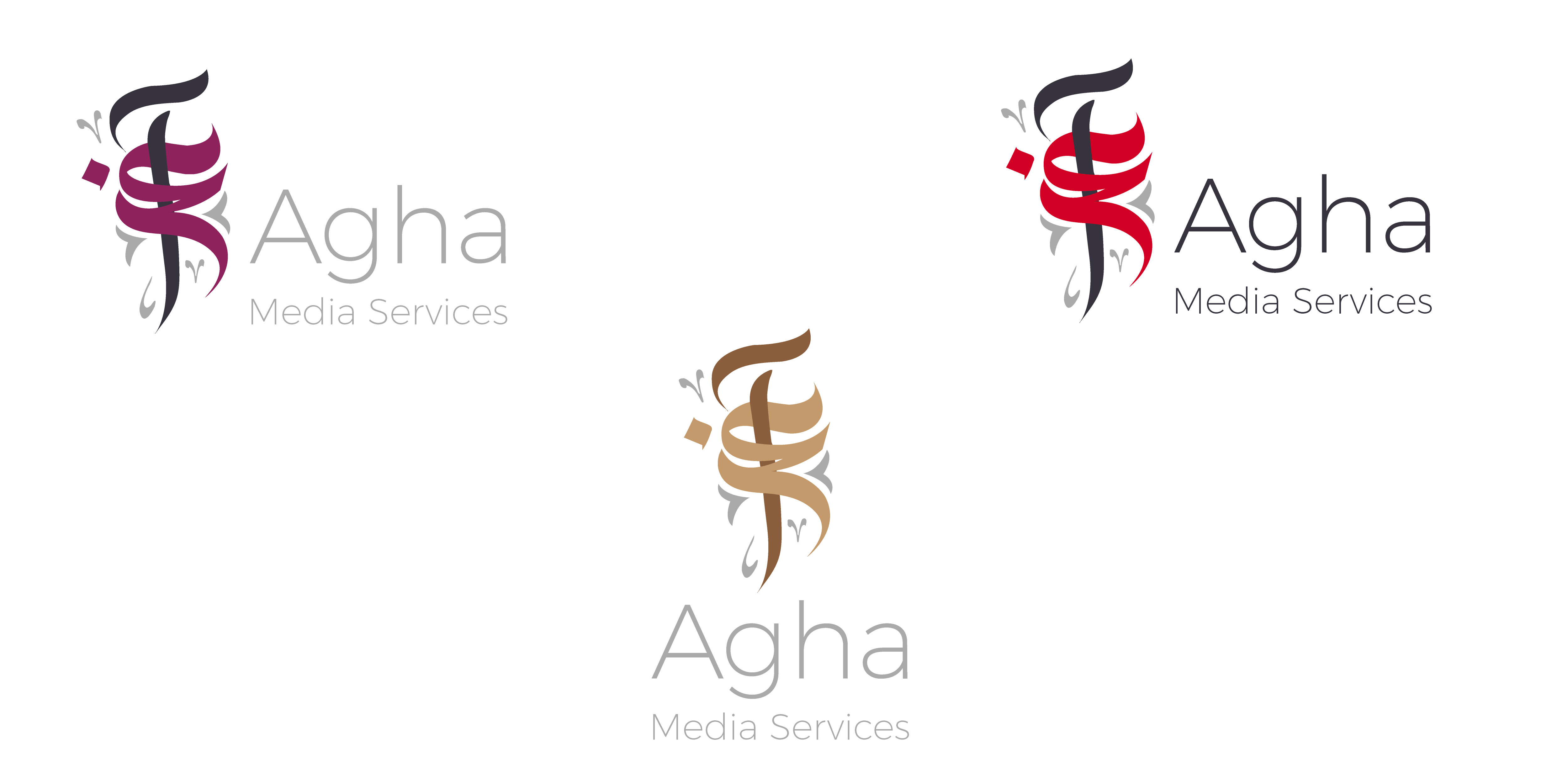 Agha-Media Arabic Logo design