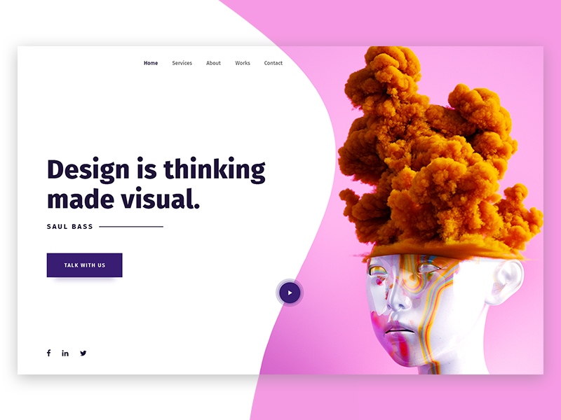 clean and simple website header design idea