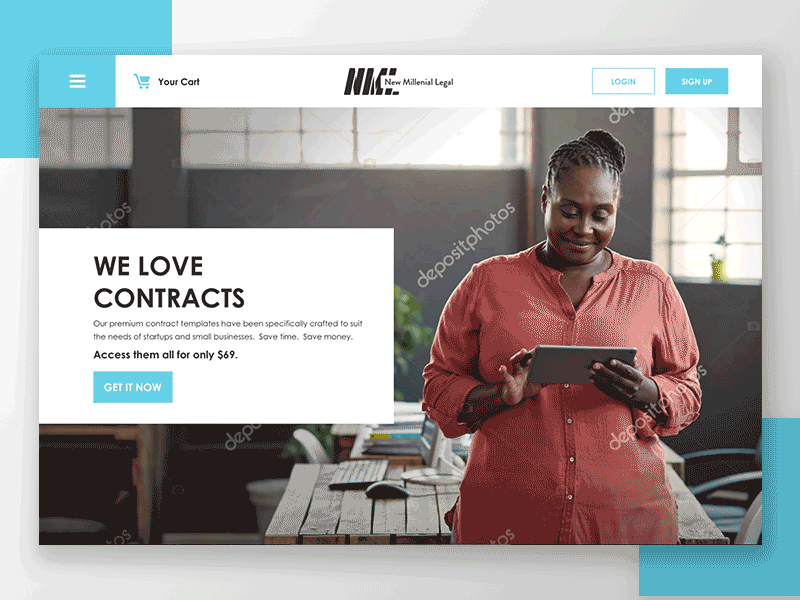 web layout for legal contracts
