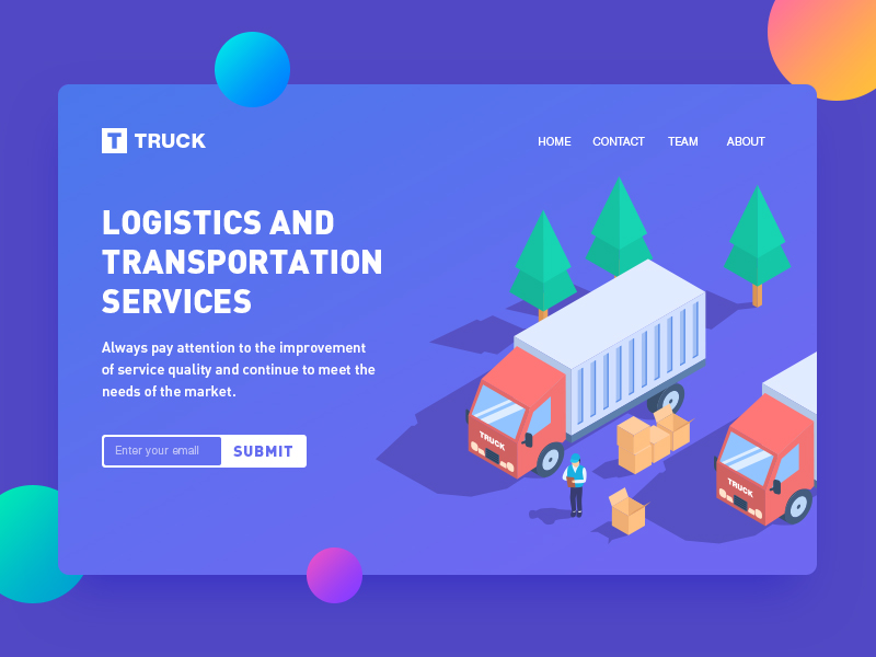 Web Layout and UI for logistic company