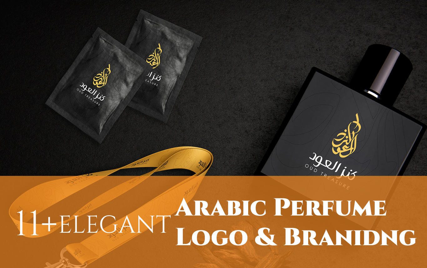 luxury perfume bottle logo design with golden color inspiration